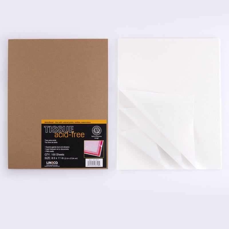 Lineco Unbuffered Acid-Free Interleaving Tissue 8.5" x11", Archival Papers, Preserves Photographs, Artwork and Textiles, for Black & White, Color, and Albumen Prints, Pack of 100 - Image 2